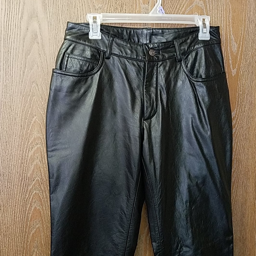 Super Soft Black Leather 5-Pocket Pants